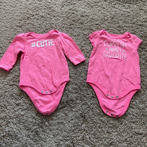 Circo Pink and White Set of 2 Onesies - Picture 1 of 5